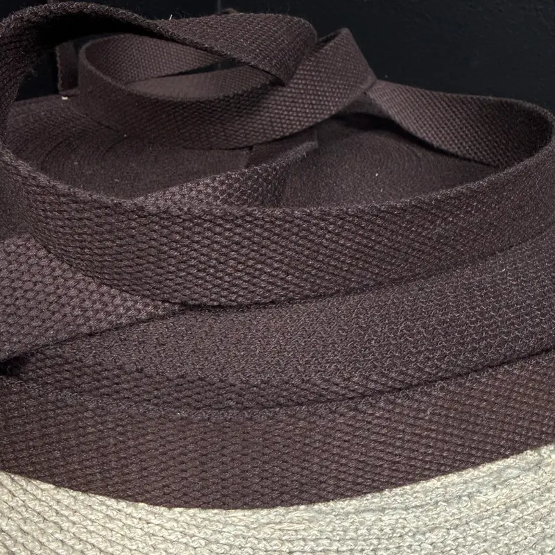 1" Organic Cotton Rpet Webbing In Espresso Brown 1