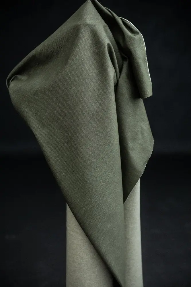 10Oz Organic Denim Fabric In Military Green – Sustainable Cotton Denim, Merchant & Mills 1