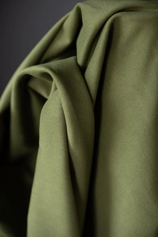12Oz Organic Sanded Twill In Otto Green – Premium Cotton Fabric By Merchant & Mills 1