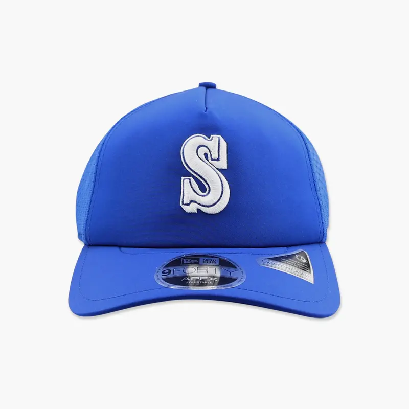 2026 Batting Practice Royal 'S' Apex Trucker Hat – Seattle Mariners 1