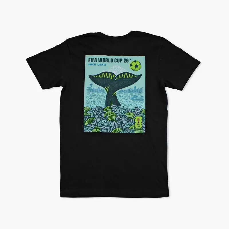 2026 Fifa World Cup Seattle-Themed Black T-Shirt 1