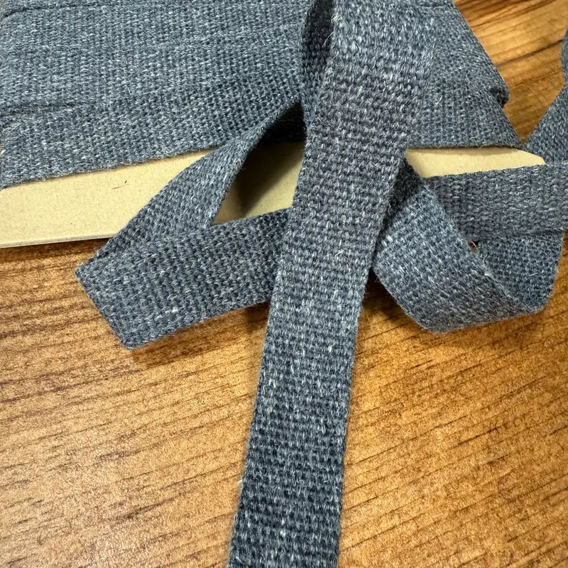 20Mm Japanese Linen-Blend Marble Webbing In Navy Blue – Sold By The Meter 1