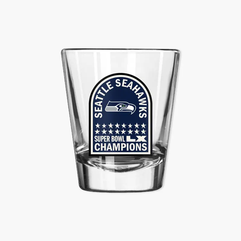 2Oz Glass Shot Glass Commemorating Seattle Seahawks Super Bowl Lx Victory 1