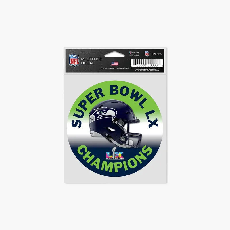 3.75" X 5" Helmet-Themed Decal Honoring Seattle Seahawks Super Bowl Lx 1