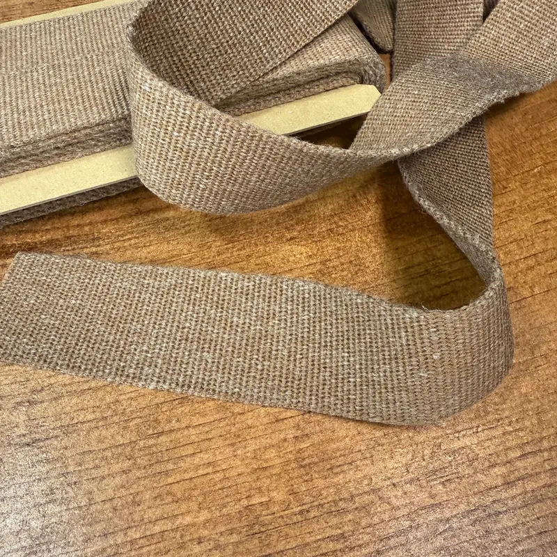 38Mm Japanese Linen-Blend Marble Pattern Webbing In Chocolate – Sold By The Meter 1