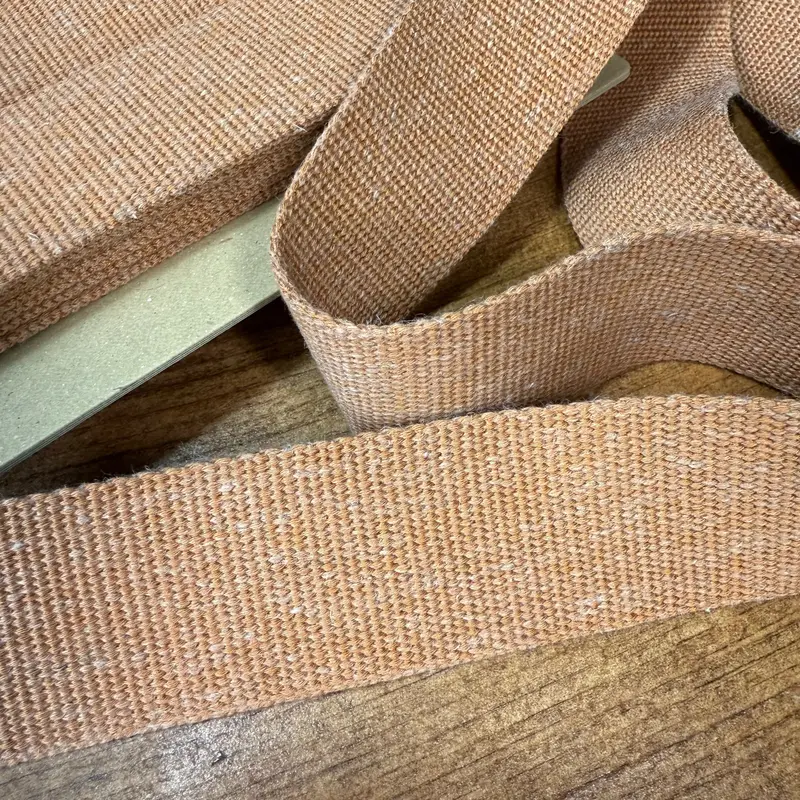 38Mm Japanese Linen-Blend Marble Pattern Webbing In Orange – Sold By The Meter 1