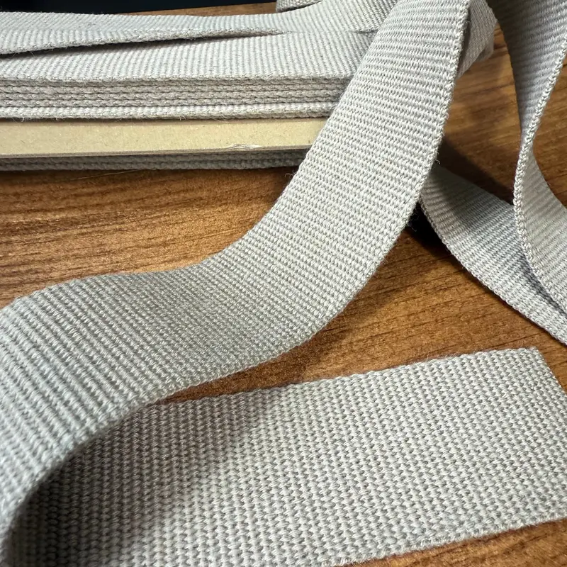38Mm Japanese Linen-Blend Marble Webbing In Beige – Sold Per Meter 1