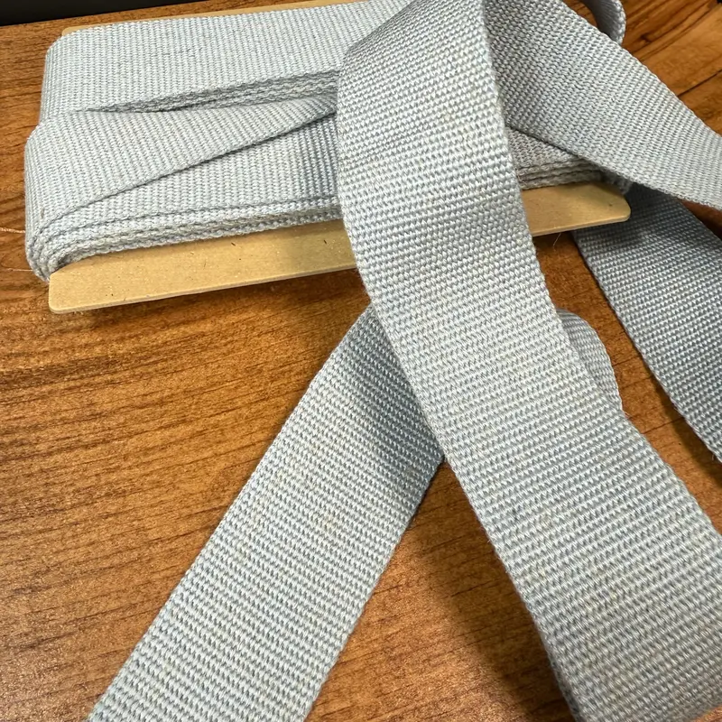 38Mm Japanese Linen-Blend Marble Webbing In Light Blue – Sold Per Meter 1