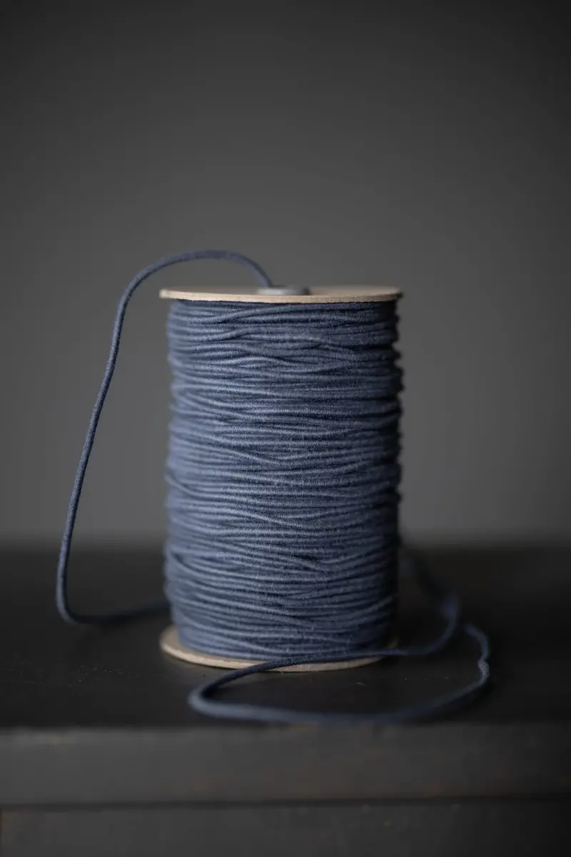 3Mm Sustainable Cotton Elastic In Petrol Blue – Metered Sale, Merchant & Mills 1