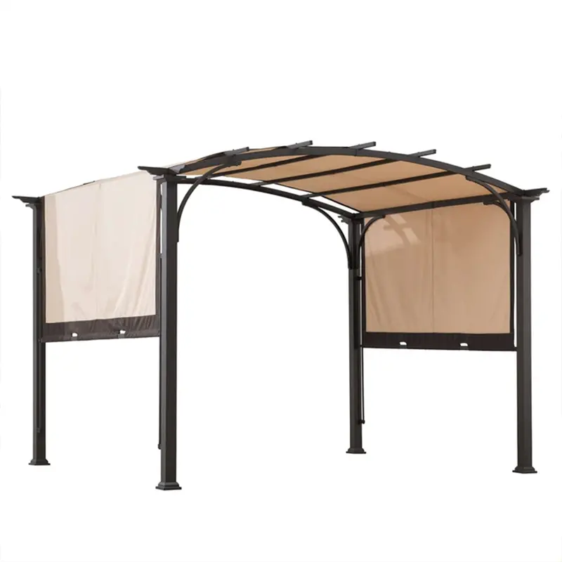 9' X 11' Arched Backyard Pergola Cover – Sunjoy Canopy Tent (Salvage/Parts Only) 1