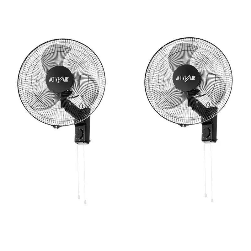 Active Air Acfw16Hdb 16" 3-Speed Oscillating Wall-Mount Fan – 2-Pack 1