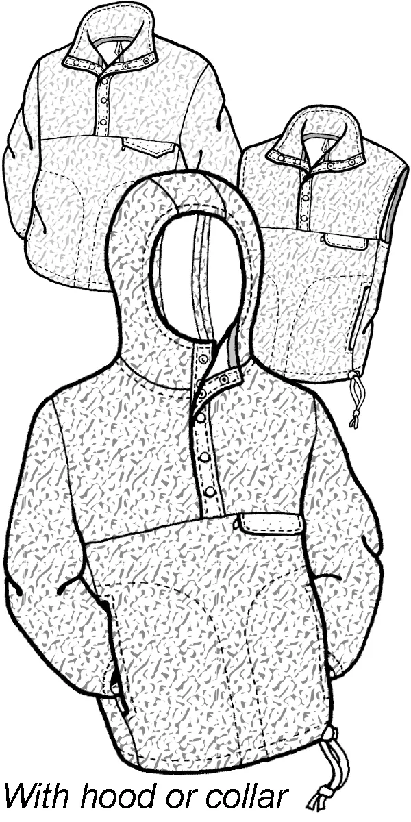 Adult Polar Pullover And Vest Pdf Sewing Pattern (No. 512) By The Green Pepper 1