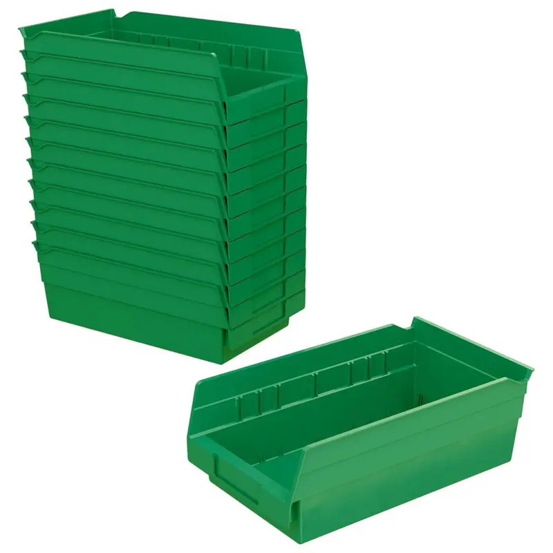 Akro-Mils 12-Compartment Green Shelf Bins – Space-Saving Storage Organizers 1