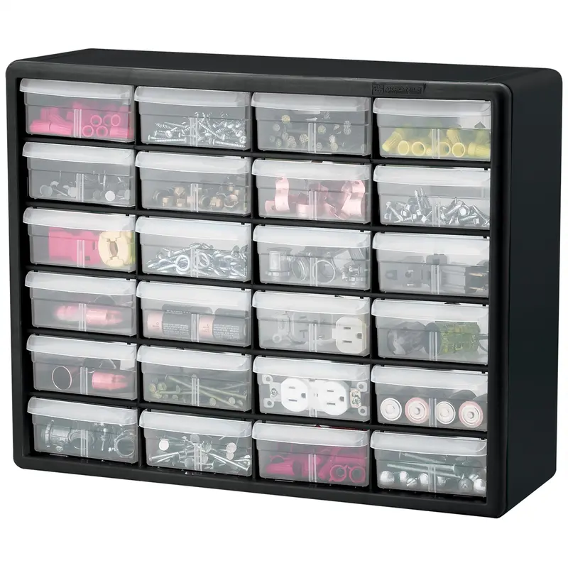 Akro-Mils 24-Drawer Storage Cabinet – Heavy-Duty Garage Organizer (Black) 1