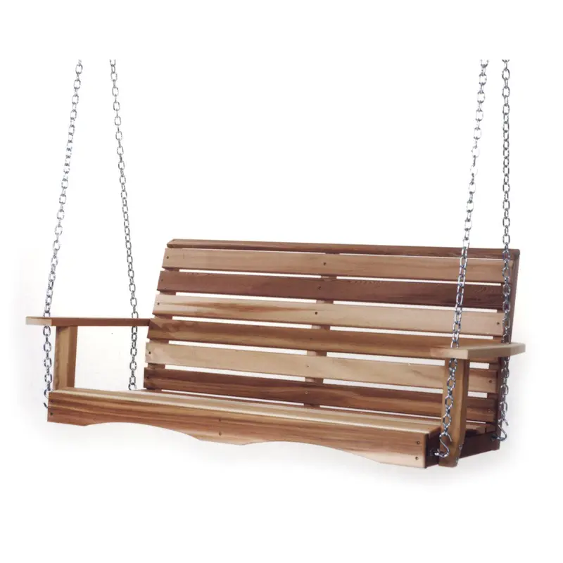 All Things Cedar 4-Foot Natural Wooden Porch Swing – Outdoor Patio Seating 1