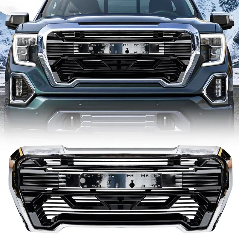American Modified Chrome Grille With Emblem Base – Fits 2019–2021 Gmc Sierra 1500 1