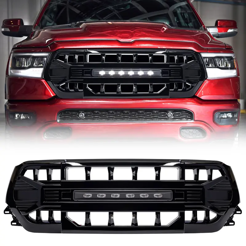 American Modified Gloss Black Front Grille – Custom Fit For 2019–2024 Dodge Ram Trucks 1
