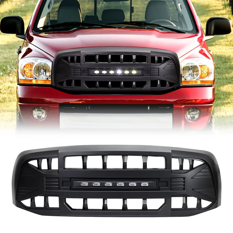 American Modified Matte Black Armor Grille – Custom Fit For 2006–2008 Dodge Ram 1500 1
