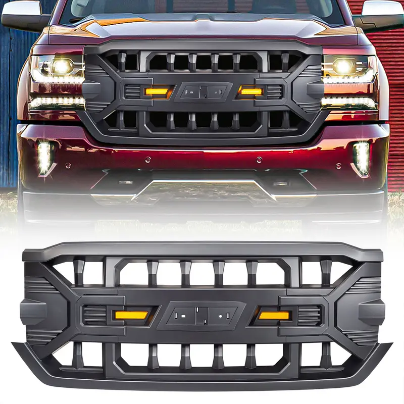 American Modified Matte-Black Armor Grille – Heavy-Duty Replacement For 2016–2019 Chevy Silverado 1500 1