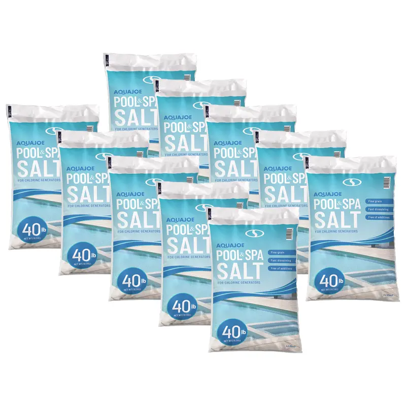Aqua Joe Aj-Ps40 Pool Salt – 10-Pack 40-Pound Fast-Dissolving Chlorine Generator Refills 1