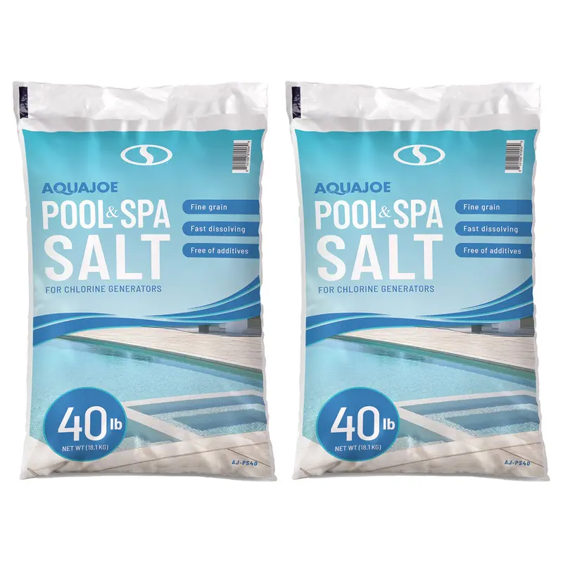 Aqua Joe Aj-Ps40 Pool Salt – 2-Pack 40-Pound Fast-Dissolving Chlorine Generator Refills 1
