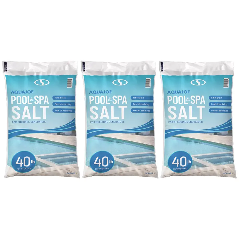 Aqua Joe Aj-Ps40 Pool & Spa Salt – 3-Pack 40-Pound Fast-Dissolving Chlorine Generator Refills 1
