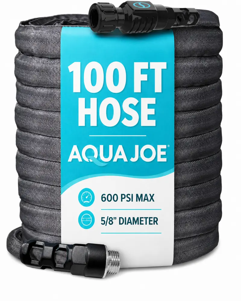 Aqua Joe Fiberjacket Kink-Resistant Garden Hose – 100-Foot Length, 5/8-Inch Diameter 1