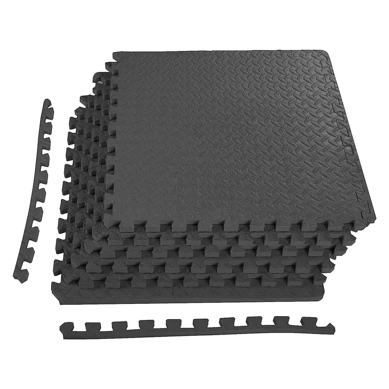 Balancefrom 24 Sq Ft Interlocking Eva Foam Tile Flooring For Home Gyms – Black 1
