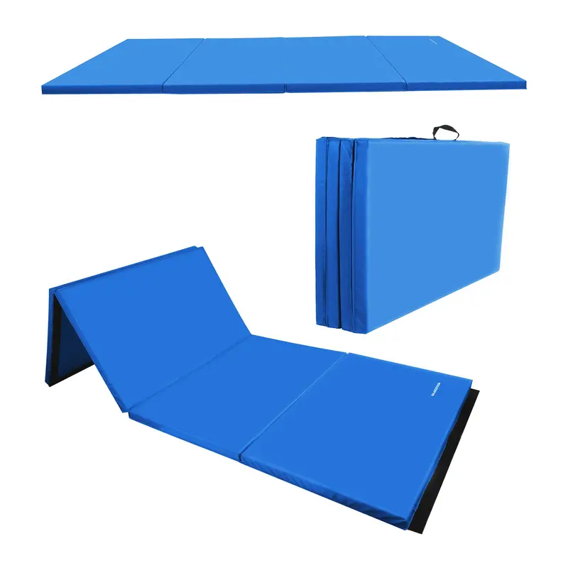 Balancefrom All-Purpose Folding Gym Mat – 4' X 6' X 2" Blue Exercise & Gymnastics Surface 1