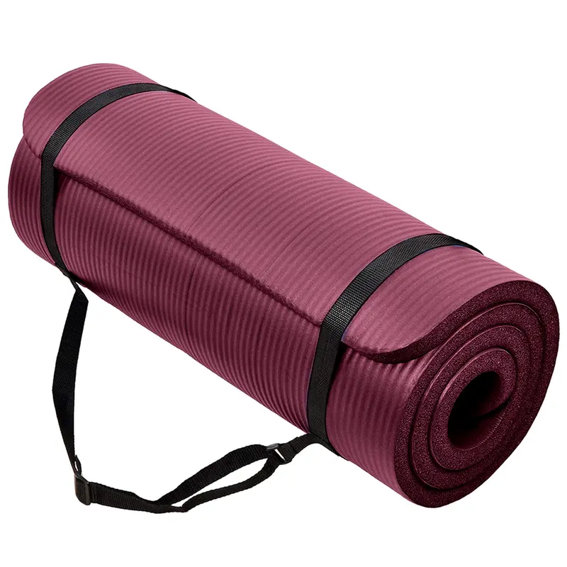 Balancefrom Extra-Thick 1-Inch Yoga & Pilates Mat – Deep Wine Color 1