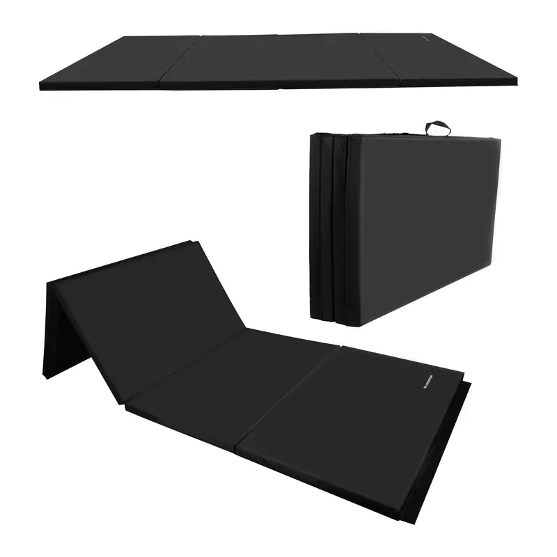 Balancefrom Folding Gymnastics Mat – 4' X 6' X 2" All-Purpose Exercise & Tumbling Mat (Black) 1