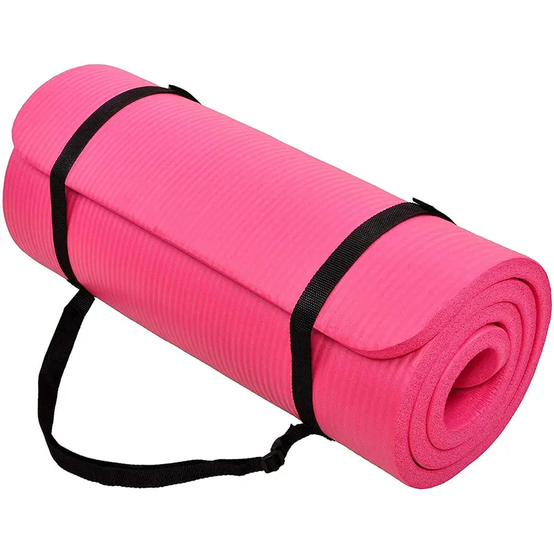 Balancefrom Gocloud Extra-Thick 1-Inch Yoga Mat With Carry Strap – Pink 1