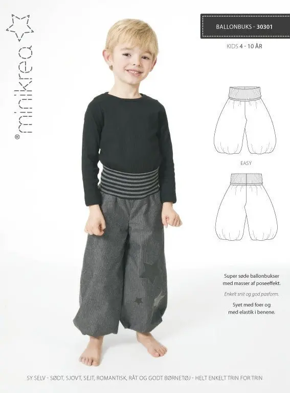 Balloon Pants Pattern For Children Aged 4–10 Years – Minikrea 1