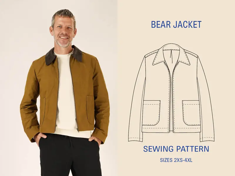 Bear Jacket Pattern For Men – Wardrobe By Me Layered Outerwear Design 1