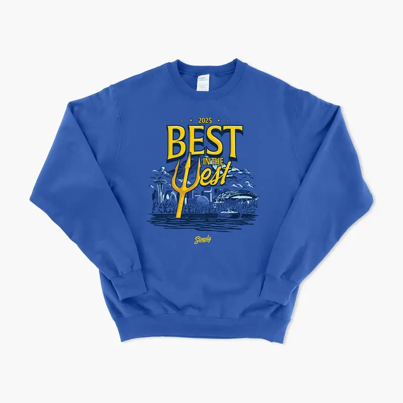 Best In The West 2025 Seattle Baseball Royal Crewneck 1