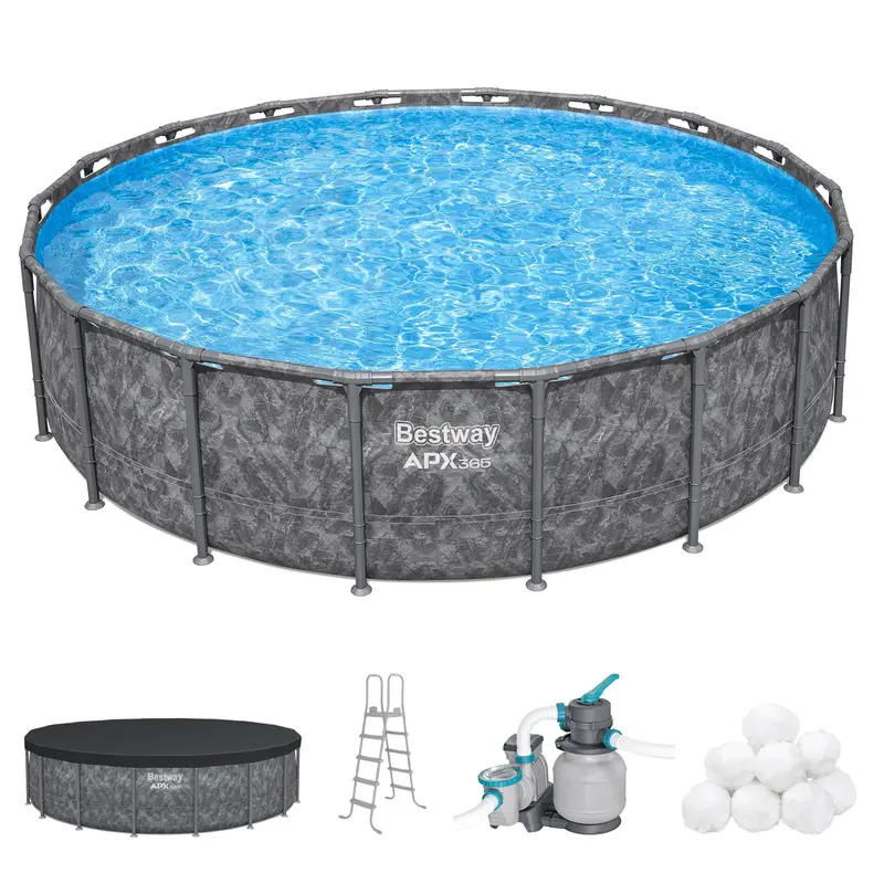 Bestway Apx365 18-Foot Round Above-Ground Swimming Pool Kit With Filter Pump (Pre-Owned) 1