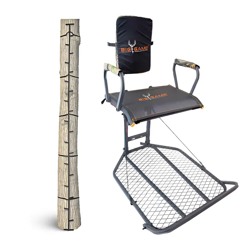 Big Game Captain Xc Hang-On Treestand – Steel Climbing Platform With Quick Stick Accessories (Black) 1