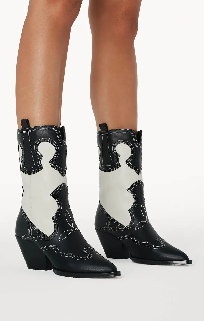 Billini Adriel Western Boots – Black And Ivory Embroidered 1