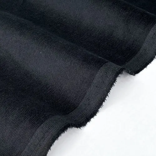 Black 21-Wale Stretch Corduroy Fabric 1