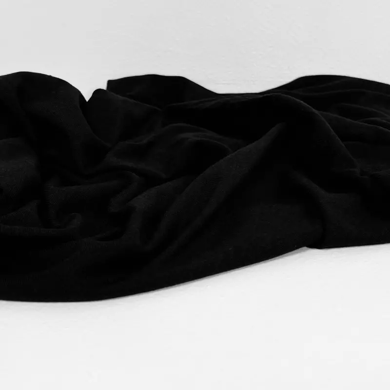 Black Bamboo-Blend Organic Cotton Jersey – 200 Gsm Soft Knit 1