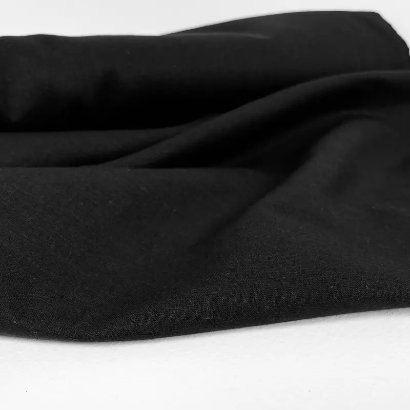 Black Hemp-Organic Cotton Muslin Fabric (4.5 Oz) 1