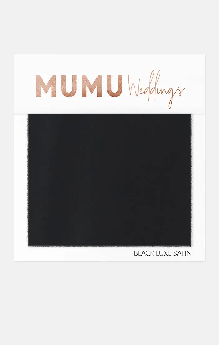 Black Luxe Satin Bridesmaid Fabric Swatch 1