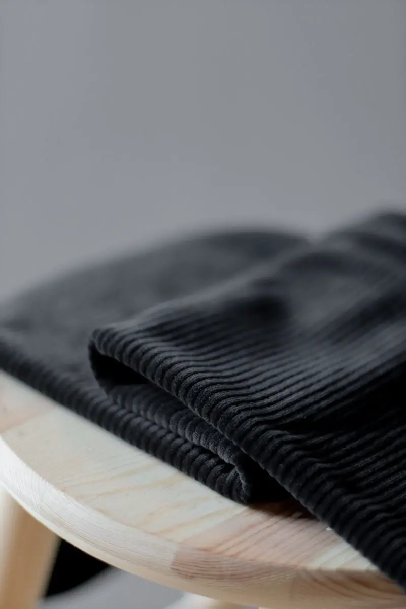 Black Organic Velvety Cord – Oeko-Tex® And Gots Certified 1