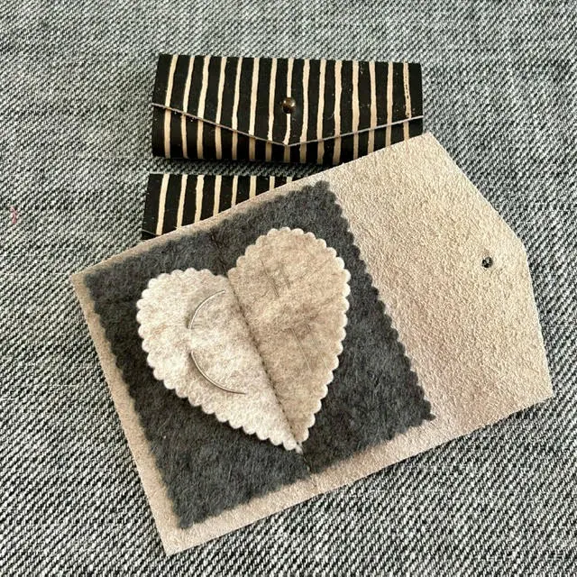 Black Stripe Leather Needle Case – Handcrafted Organizer By Dhurata Davies 1