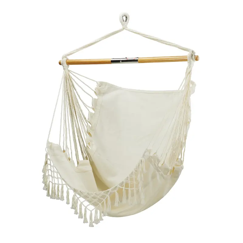 Bliss Tahiti Fabric Hammock Chair With Spreader Bar, Hardware, And Natural-Tone Weave 1