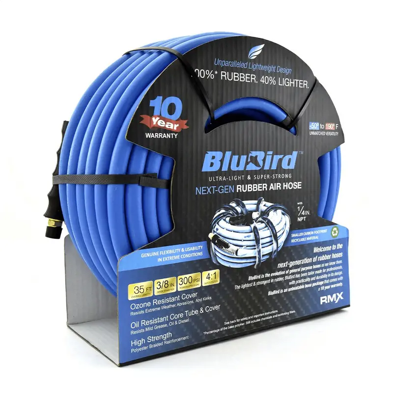 Blubird Bb3835 3/8" X 35' Lightweight Rubber-Reinforced Polyester Air Hose 1