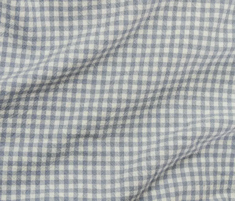 Blue Powder Organic Cotton Gingham Fabric – Light-Toned Sustainable Gingham 1