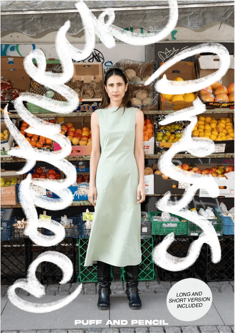 Boatneck Dress Sewing Pattern – Printed Paper Template By Puff And Pencil 1