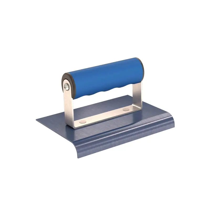 Bon Tool 6" X 4" Blue Steel Sidewalk Edger – 1/2" Radius, 5/8" Lip, Ergonomic Comfort Grip 1