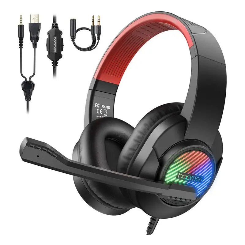 Bopmen T8 Wired Rgb Gaming Headset – Usb Over-Ear Audio For Pc, Open-Box 1
